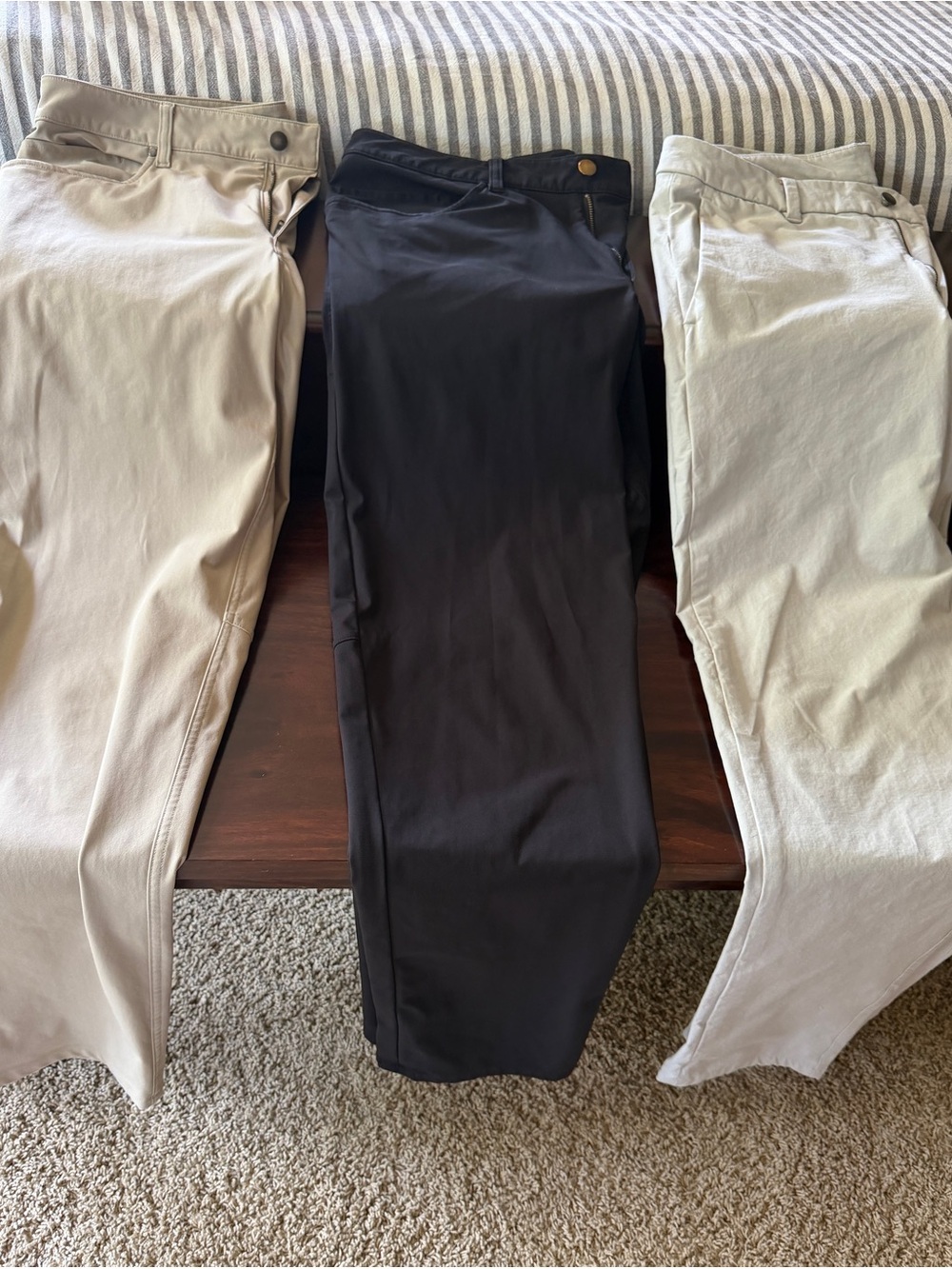 lululemon athletica Men's Chino Pants Trio - Black and Two Beige Shades